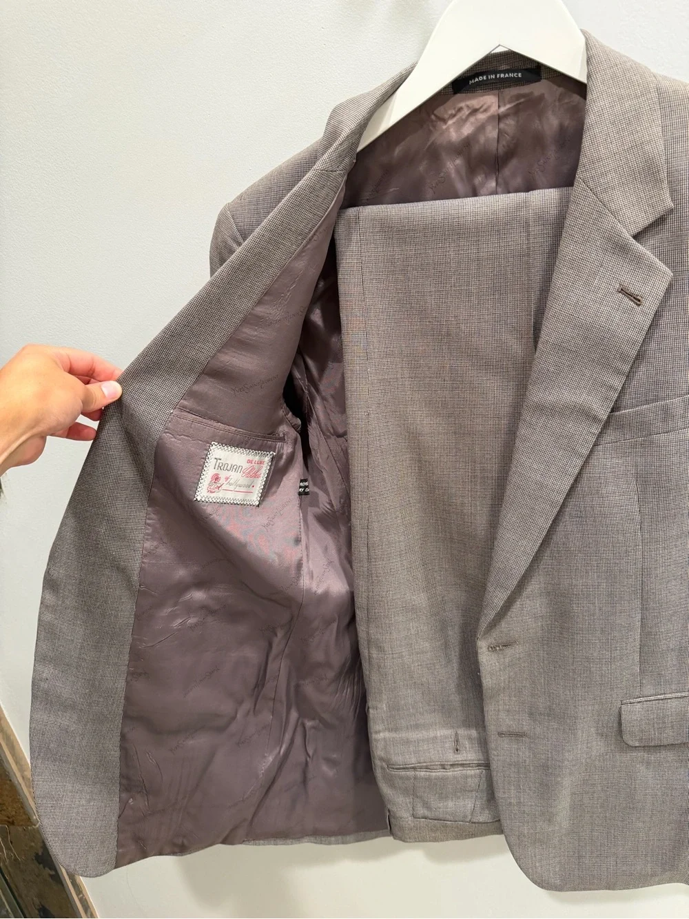 Yves Saint Laurent Men's Taupe/Beige Wool Suit